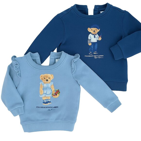 Ralph Lauren Other - Ralph Lauren Polo Bear Sweatshirt Bundle Blue 18M Baby Girl Cotton Fleece